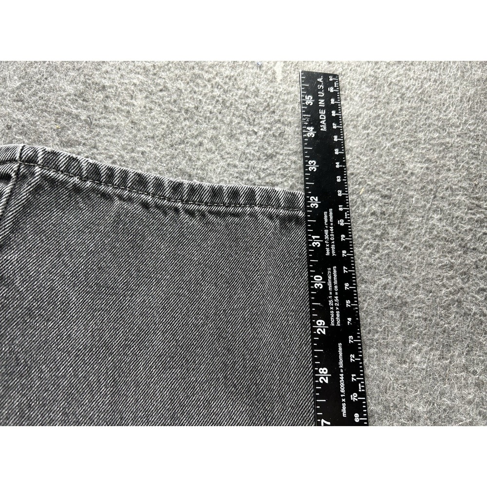 Levis 505 Regular Fit Jeans Mens 32x34 (fits 30x32) Black Denim Straight Leg Y2K - Picture 5 of 13